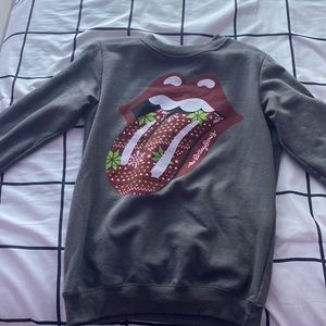 limited addition grey christmas rolling stones crewneck